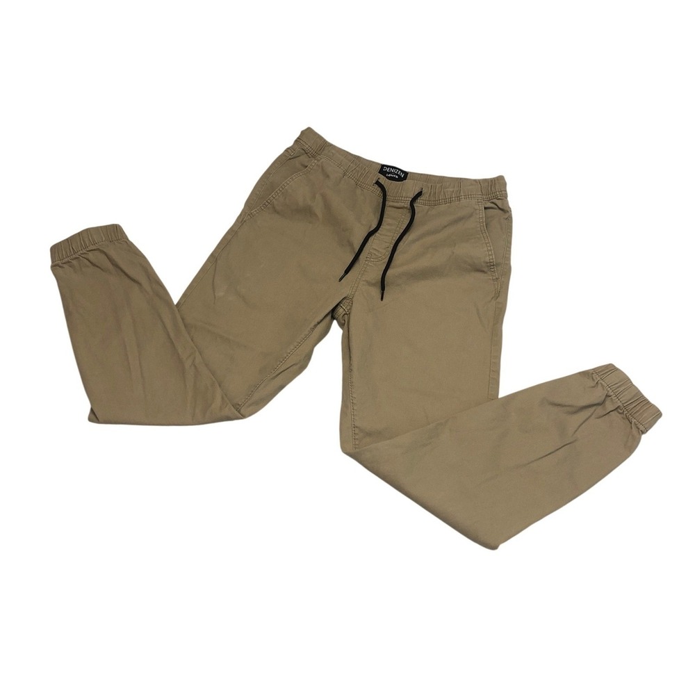Denizen from Levis Mens Khaki Tan Elastic Waist Cuffed Jogger Pants Size M 30x27